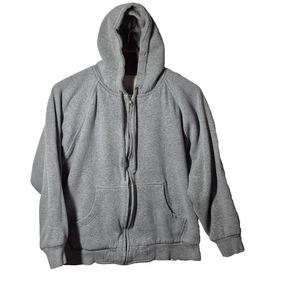 Lake N Trail Hoodie Mens Large Gray Zip Up Thermal Lined Heavyweight Sweatshirt - Picture 1 of 8
